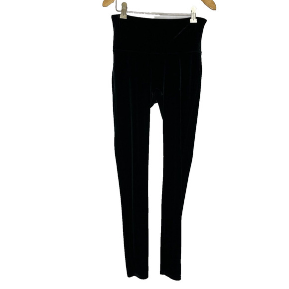 Women's Medium Spanx Black Velvet Mid Rise Leggings - Picture 1 of 6
